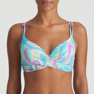 Marie Jo Swim Arubani Padded Plunge Bikini Bra in Ocean Swirl