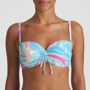 Marie Jo Swim Arubani Padded Strapless Bikini Top in Ocean Swirl