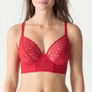 Primadomma Twist I Do Deep Plunge Balcony Longline in Scarlet