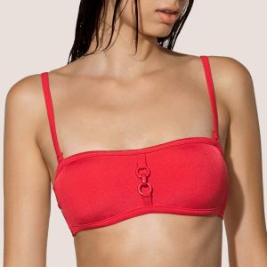 Andres Sarda Swimwear GRAY strapless bikini top wireless in Red