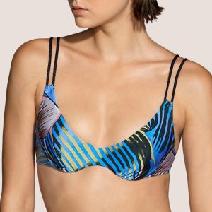 Andres Sarda Swimwear MAHONY full cup bikini top in blue