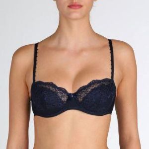 Marie Jo Pearl Balcony Padded Bra with Seams in Velvet Blue 32C