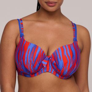 Primadonna Swim SKUDAI Wild stripes padded heartshape bikini top